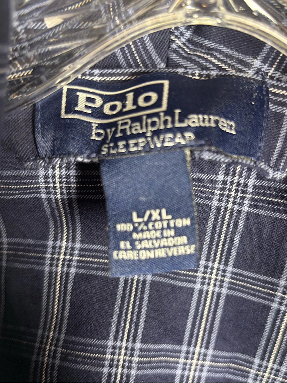 Polo Ralph Lauren Blue Plaid Cotton Robe Sleepwear w/ belt Large XL